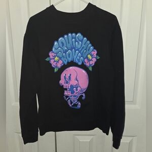 Viral Unisex Danny Ginzalez Black Graphic Squishy Bones Crewneck Sweater Sz Med